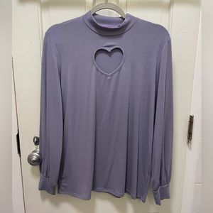 My Violet heart cutout long sleeved shirt.